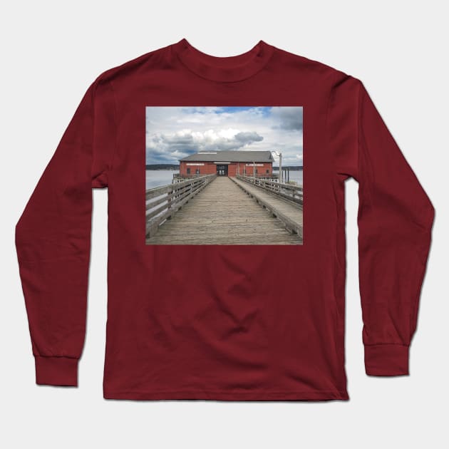 Coupeville Washington Historic Red Wharf Long Sleeve T-Shirt by SeaChangeDesign